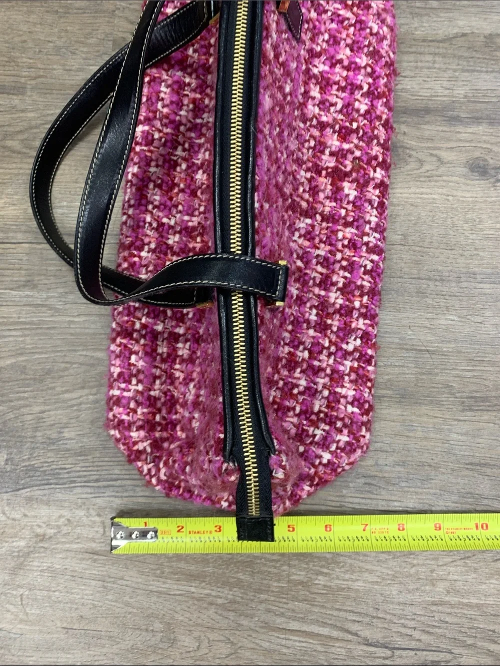 Hard to find vintage kate spade Pink Tweed Shoulder Bag with Black Handles
